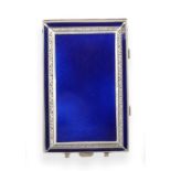 A Continental Art Deco Silver and Enamel Minaudiere, English import marks for George Stockwell,