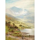 Charles Stuart FSA (fl.1861-1904) ''Snowdon from Llyn Llydaw'' Signed, oil on canvas, 60cm by 45cm