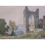 Leonard Russel Squirrel (1893-1979) ''Bolton Castle'' Signed and dated 1935, pastel drawing, 26cm