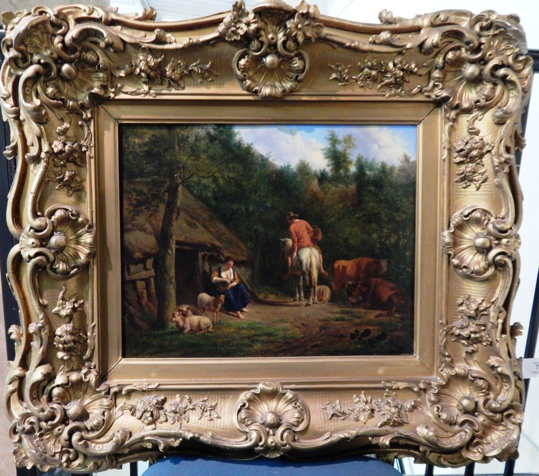 Manner of Adriaen van de Velde (1636-1672) Cattle by a farmstead Oil on canvas, 35cm by 45cm - Image 2 of 2