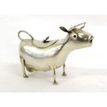 A Dutch Silver Cow Creamer, H. Hooijkaas, Schoonhoven, 1949, .833 standard, of Shuppe style, with