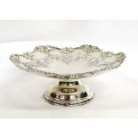 A Large Silver Pedestal Dish, Wilson & Sharp, Sheffield 1928, shaped hexagonal on circular foot,
