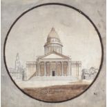 French School (early 19th century) ''The Pantheon, Paris'' Signed indistinctly, pen, ink and wash