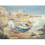 Keith Cresswell (1940-1989) Harbour Scene Signed, watercolour 39cm by 42cm Artist's Resale Rights/