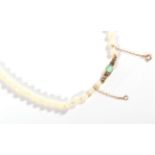 An Opal and Rock Crystal Bead Necklace, with a Diamond and Opal set Clasp, graduated opal beads,