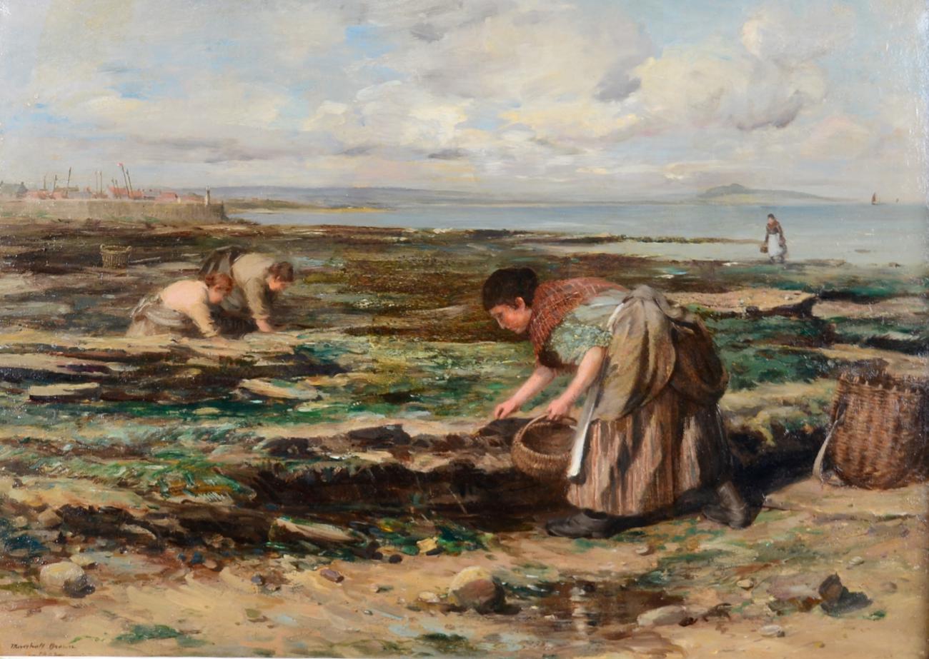 William Marshall Brown (1863-1936) Gathering Cockles Signed and dated 1902, oil on board, 52cm by