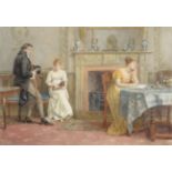 George Goodwin Kilburne RI RBA (1839-1924) ''Sunday Morning'' Signed, watercolour, 19cm by 27.5cm