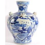 A Chinese Provincial Porcelain Vase, in 16th century style, of baluster form with flared neck and