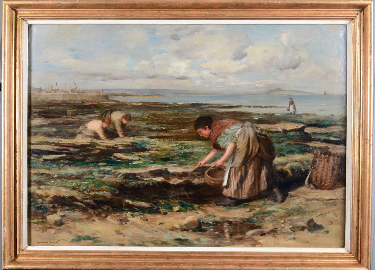 William Marshall Brown (1863-1936) Gathering Cockles Signed and dated 1902, oil on board, 52cm by - Image 2 of 2