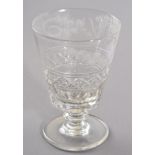 A Glass Rummer, by Thomas Hudson, circa 1840, the bucket shaped bowl engraved with initials TCC