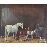 Richard John Munro Dupont (1920-1977) Stable Friends Signed, oil on canvas, 49cm by 59.5cm Artist'