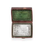 A William IV Silver Castle Top Vinaigrette, Nathaniel Mills, Birmingham 1837, the hinged cover