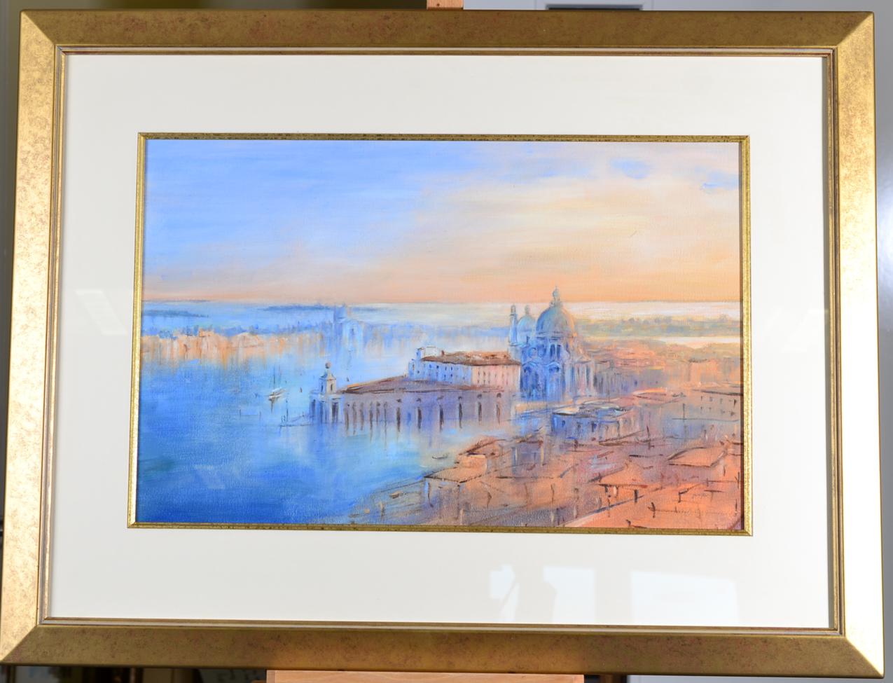 Justin Tew (b.1969) Santa Maria della Salute, Venice Signed, oil on board, 40cm by 62.8cm Artist's - Image 2 of 3