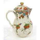 A First Period Worcester Porcelain Fluted Sparrowbeak Jug, circa 1770, painted with the