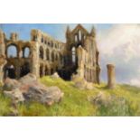 Stephen Frank Wasley (1848-1934) Abbey Ruins Signed, oil on canvas, 32cm by 49.5cm