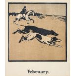 After Sir William Nicholson (1872-1949) ''An Almanac of Twelve Sports'' Woodcut, 55.5cm by 22cm (12)