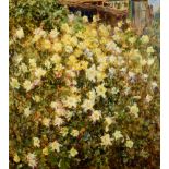 John Falconar Slater (1857-1937) Spring Garden Oil on board, 56cm by 41cm