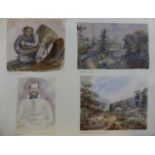 D* B* (19th century) ''Matasoo'' Watercolour, Signed with initials D.B, together with four others by