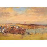 Tom Carr (1912-1977) ''Ladies Race, Zetland point-to-point'' Signed, inscribed and dated, oil on