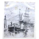 John Sell Cotman (1782-1842) Two studies of boats One signed, pencil, together with three other