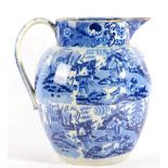 A Brameld Pearlware Presentation Jug, dated 1809, printed in underglaze with chinoiserie figures