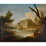 Follower of Richard Wilson (1714-1782) Figures before a Chateau Oil on canvas, 48.5cm by 58.5cm