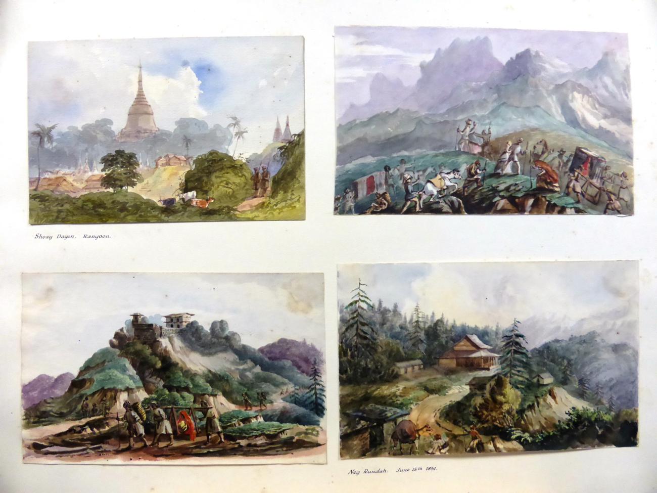 D*B* (19th century) ''Shoay Dagon'' Watercolour, together with three others by the same hand,
