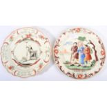 A Dutch Decorated Herculaneum Creamware Plate, circa 1800, painted with a scene from the