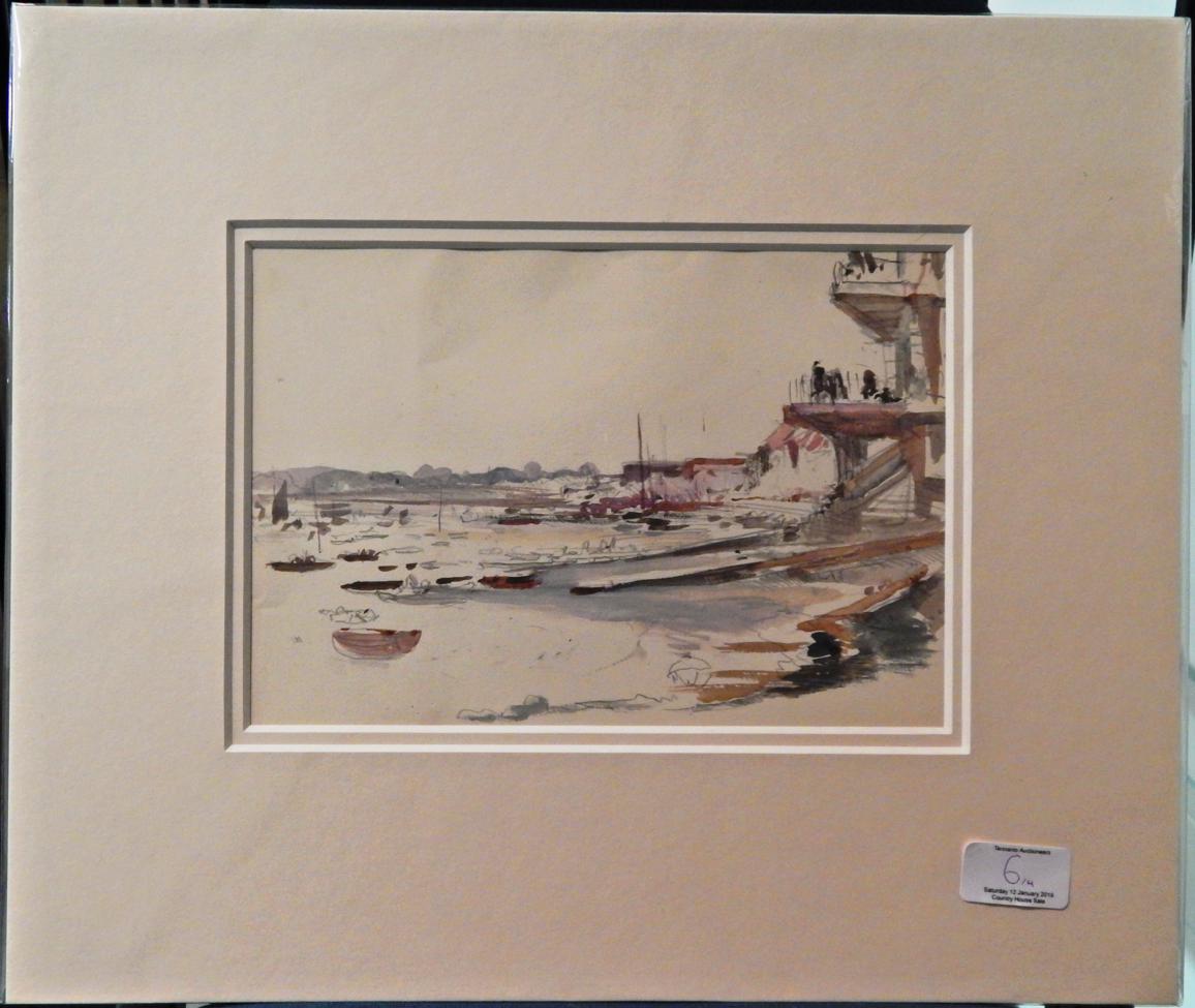 Charles Cundall (1890-1971) ''Burnham on Crouch Regatta'' Pencil and watercolour, together with - Image 2 of 8