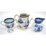 A Leeds Pottery Pearlware Loving Cup, circa 1800, printed in underglaze blue with the Royal Arms,