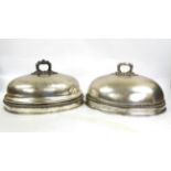 A Pair of Old Sheffield Plate Meat Covers, early 19th Century, with gadroon border and