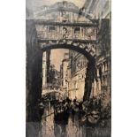 Frank Brangwyn (1867-1956) ''The Bridge of Sighs, Venice'' Signed, etching, 69cm by 44cm Artist's