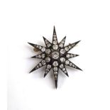 A Diamond Star Brooch, total estimated diamond weight 2.60 carat approximately, measures 4cm in