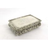 A George IV Silver Snuff Box, maker's mark TS, Birmingham 1825, rectangular, the sides decorated