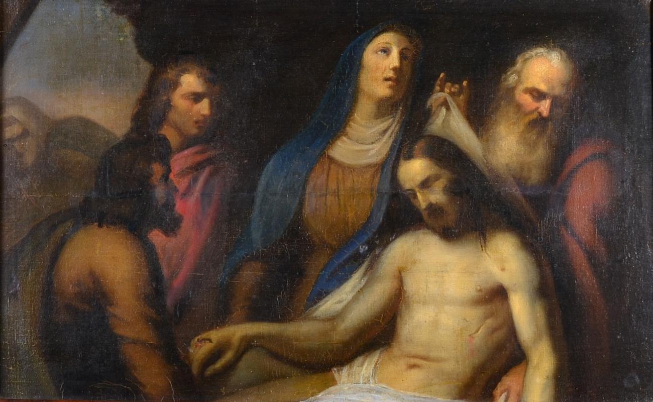 Attributed to Henricus Antonius van Meegeren (1889-1947) The Entombment of Christ Oil on canvas,