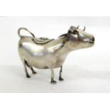 A Dutch Silver Cow Creamer, maker's mark indistinct possibly JPN, .934 standard, of Shuppe style,