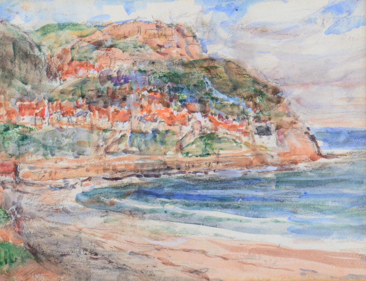 Rowland Henry Hill (1873-1952) View of Runswick Bay Signed, pencil and watercolour, heightened