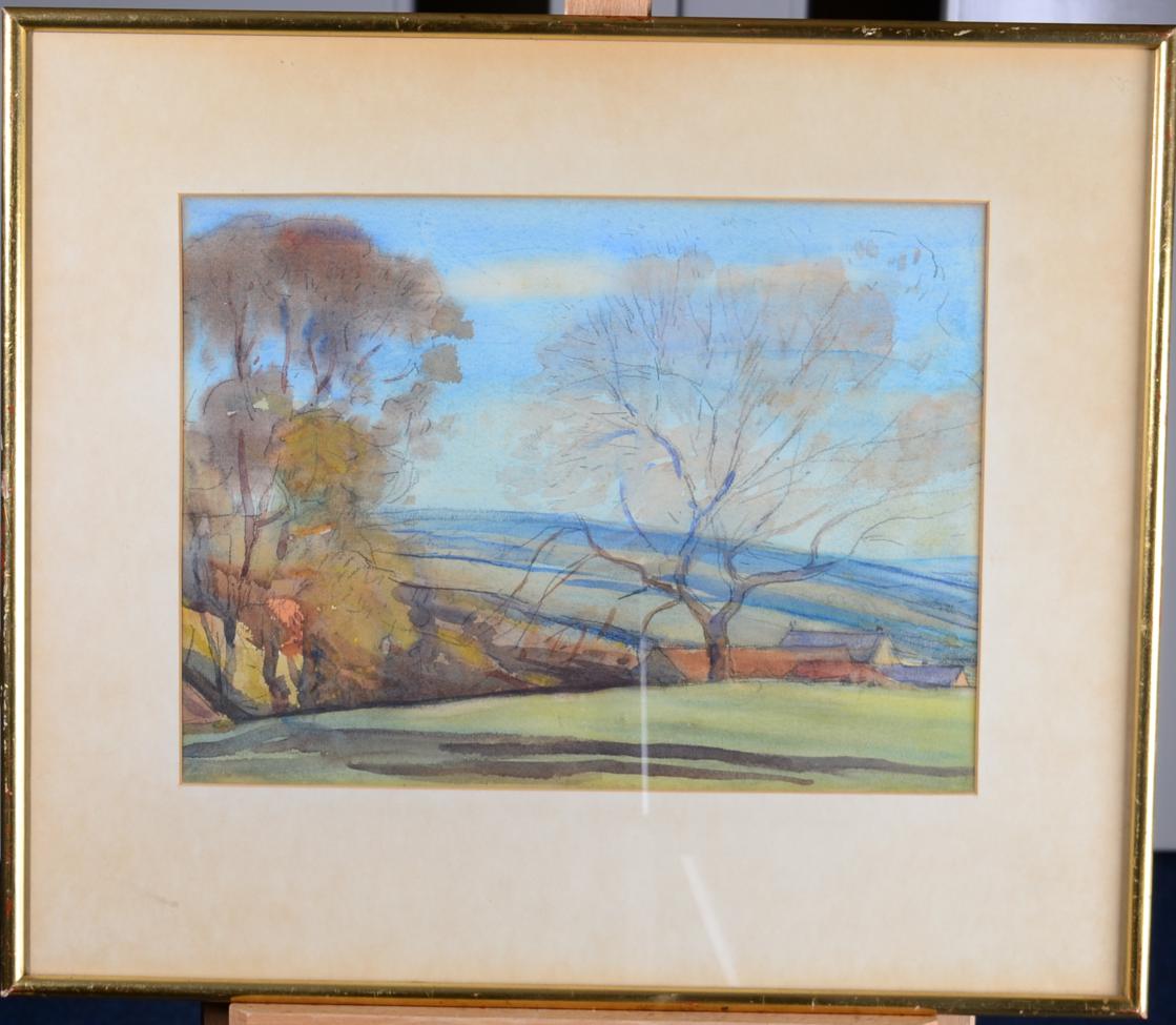 Mark Senior NPS (1864-1927) ''Landscape, Hinderwell'' Pencil and watercolour, together with a - Image 2 of 3