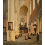 Josephus Christianus Nicolle (1791-1854) Belgian Church Interior Signed and dated, oil on panel,