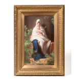 A Continental Porcelain Plaque, by Oscar Dietrich, circa 1900, painted with the Madonna and Child