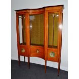 A Satinwood and Polychrome Decorated Display Cabinet, early 20th century, in neo-classical style,