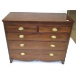 A Mahogany and Crossbanded Straight Front Chest of Drawers, circa 1820, of two short over three long