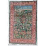 Kirman Pictorial Carpet South East Iran, circa 1950 The polychrome field enclosed by meandering vine
