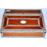 A 19th century Anglo-Indian Camphorwood and Ivory Inlaid Writing Slope, the ivory decorated with