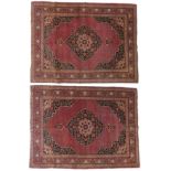 Pair of Tabriz Rugs Iranian Azerbaijan, circa 1920 Each with a strawberry field of angular vines