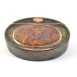 A Gilt Metal Mounted Tortoiseshell Snuff Box, early 19th century, hinged cover set with a