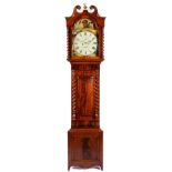 A Scottish Mahogany Eight Day Longcase Clock, signed J.Wiseman, Hamilton, circa 1830, swan neck
