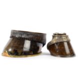 A Brass Mounted Horse's Hoof Inkwell, dated 1870, the hinged cover inscribed DUKE NOV.R 22ND
