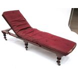 A Victorian Mahogany Folding Campaign Bed, labelled Robinsons Patent, Patentees and Manufacturers,