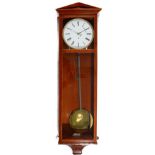 A Vienna Dachlur Wall Timepiece, cherrywood veneered case with an architectural pediment, six